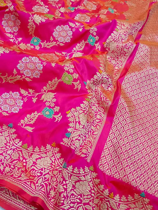 Rupashi Katan handwoven saree - Saffronfashionindia