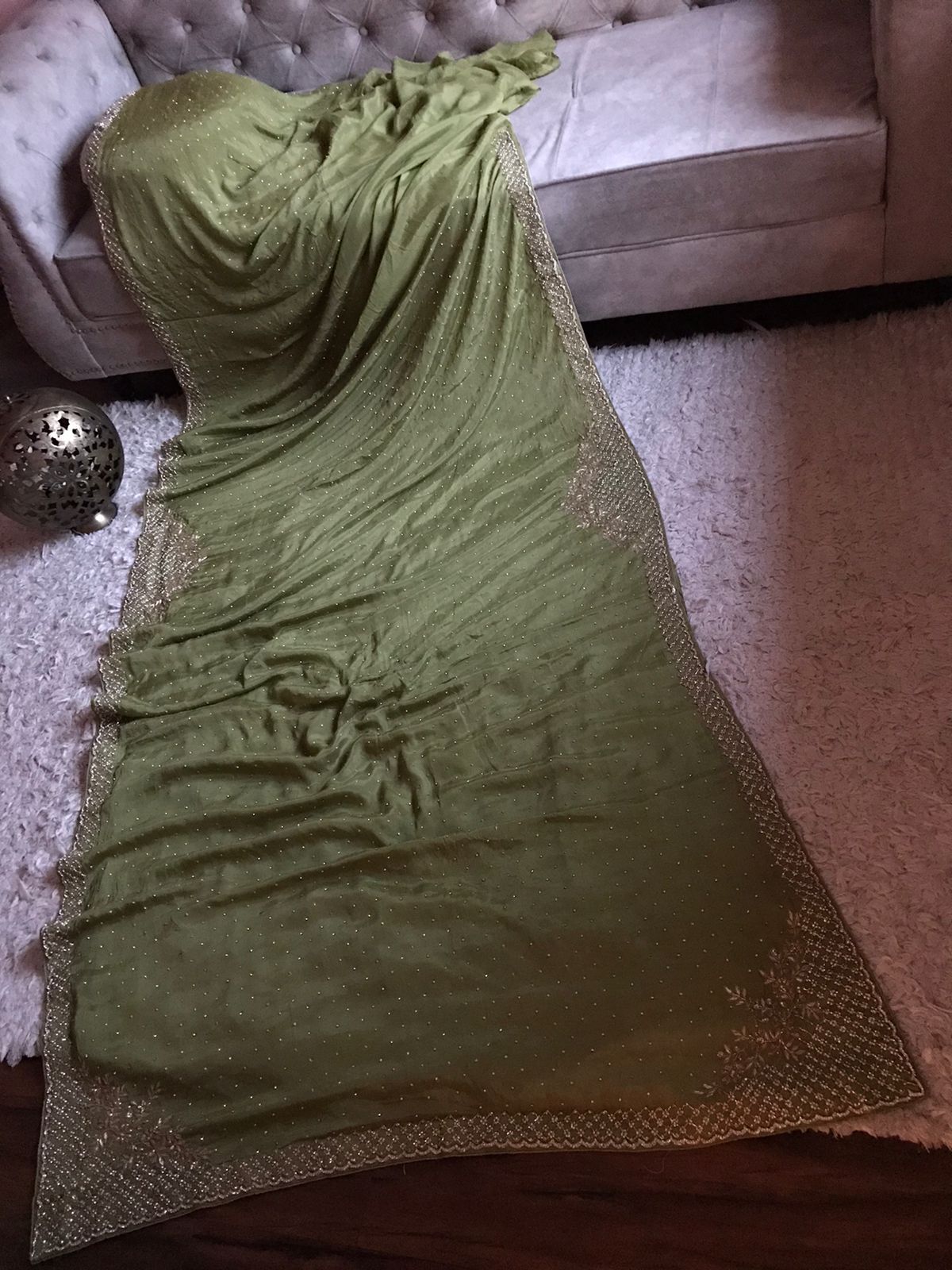 Luxury chinon inspired saree - Saffronfashionindia