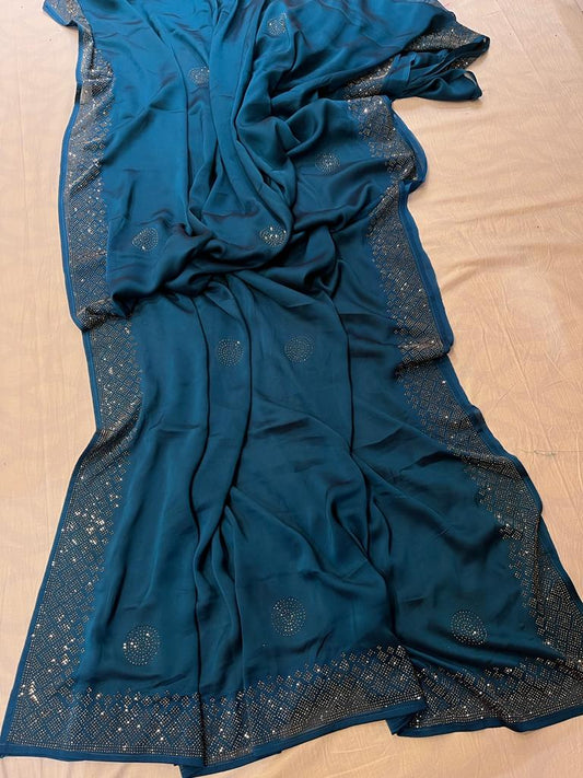 Valeria satin saree - Saffronfashionindia