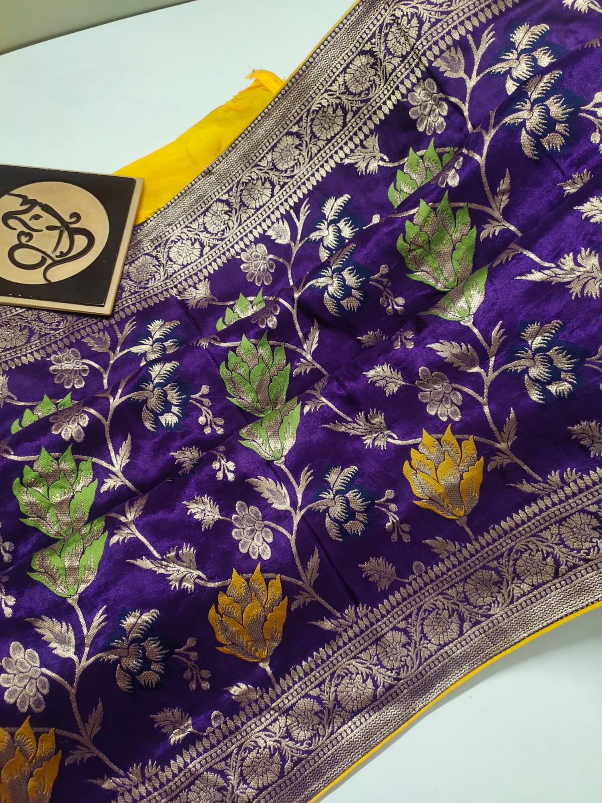 Flowery moonga saree/banarsi saree/sari - Saffronfashionindia