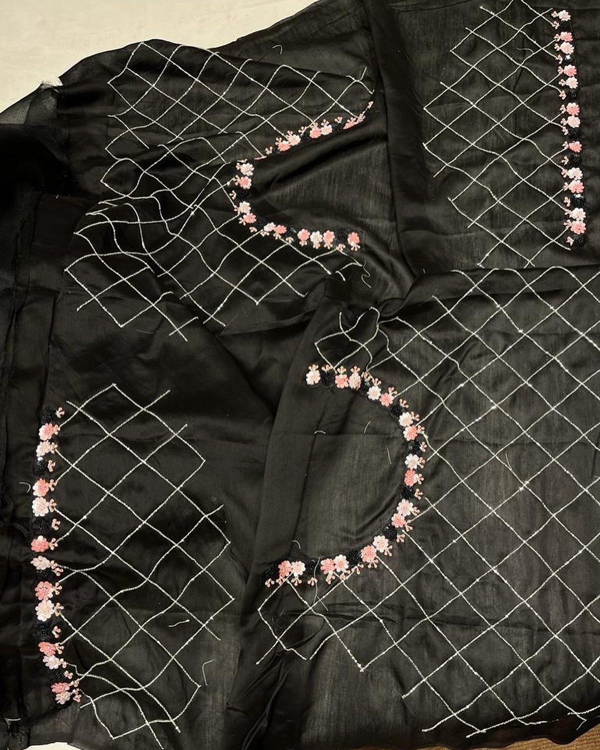 Venus floral organza saree - Saffronfashionindia