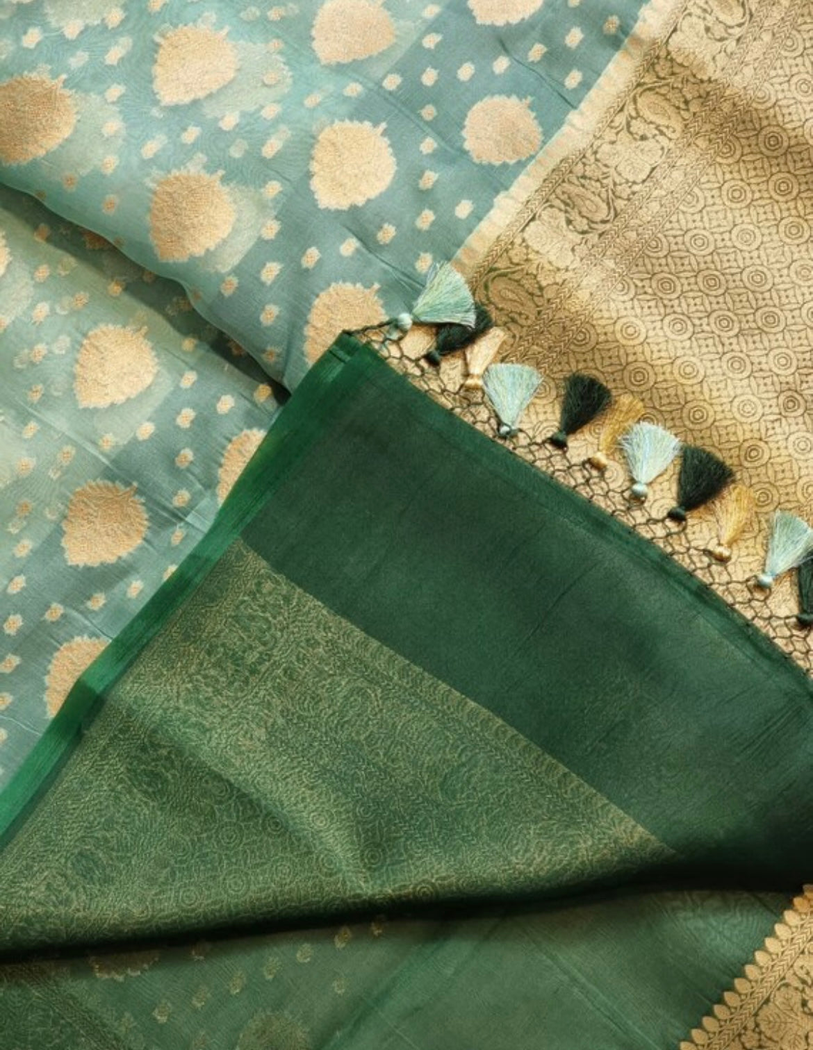 Banarsi kora saree - Saffronfashionindia