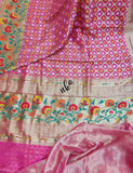 Floral weaving Meenakari gorgette saree