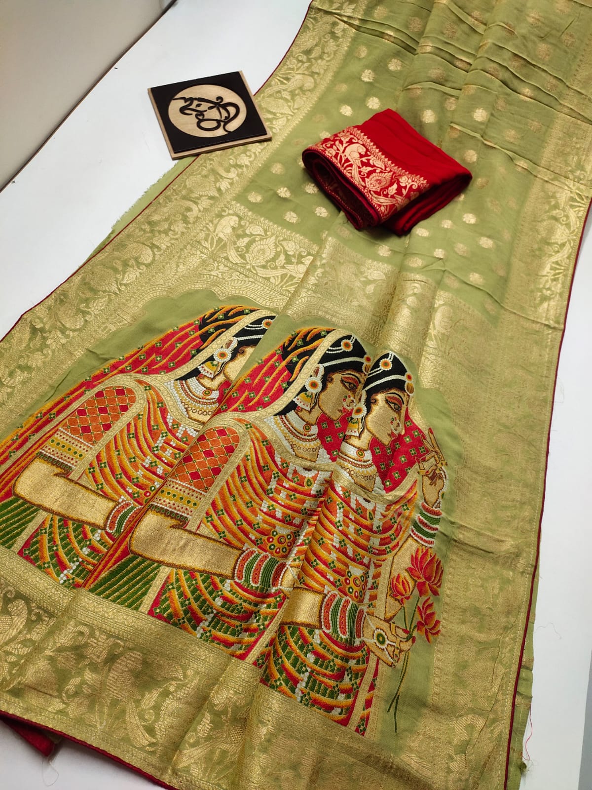 Dolika banarsi khaddi saree - Saffronfashionindia