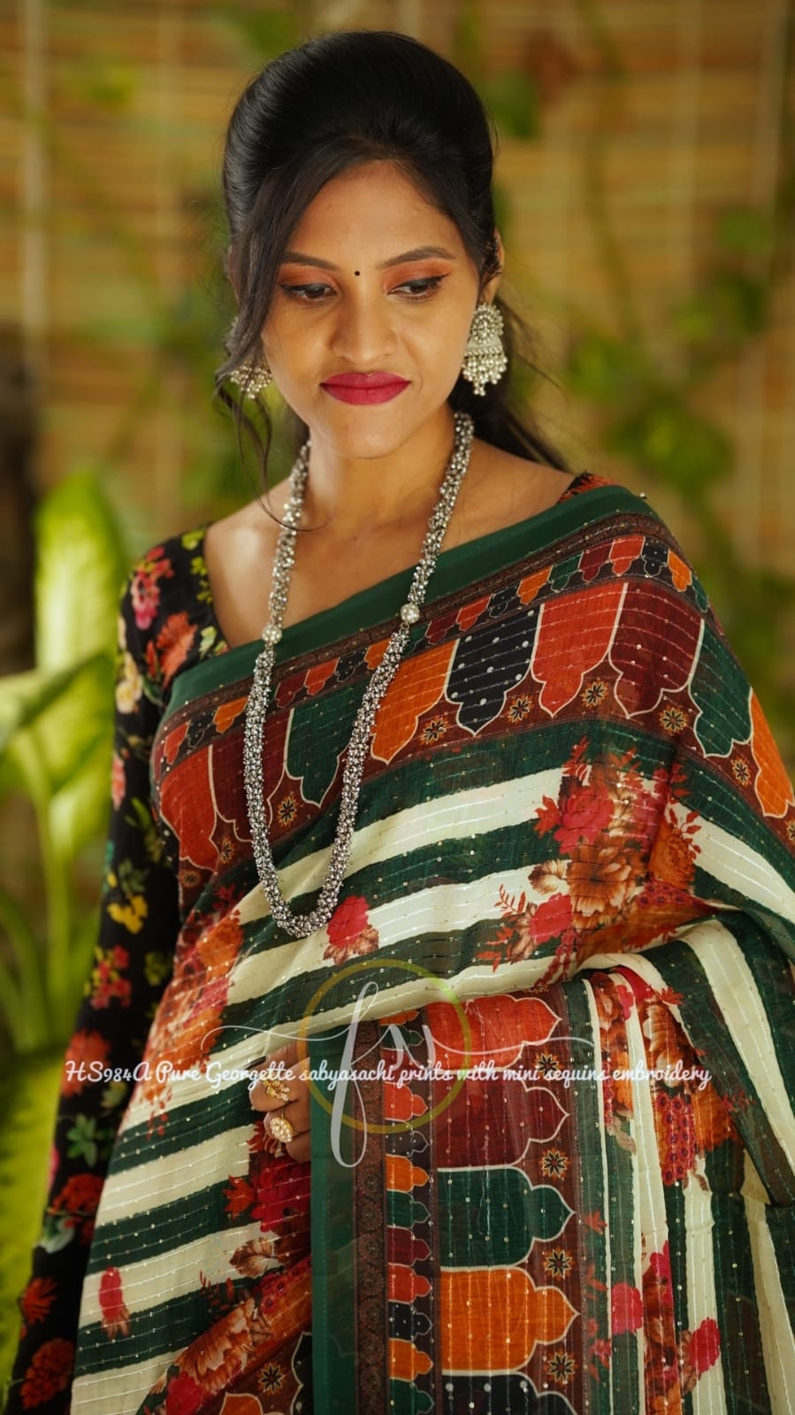 Gulmohar sequins saree - Saffronfashionindia