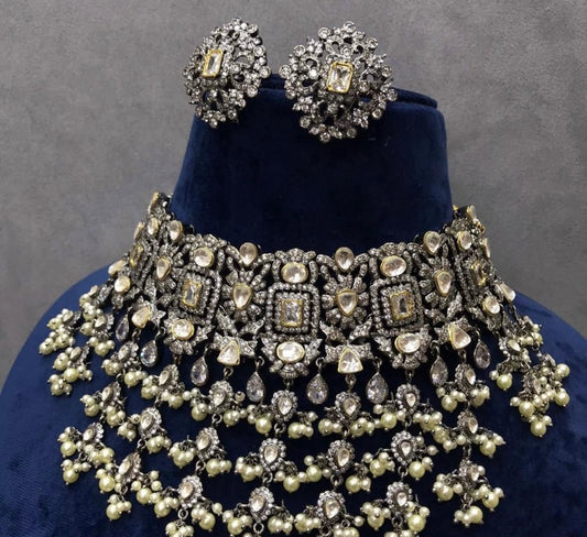 Victorian inspired choker - Saffronfashionindia