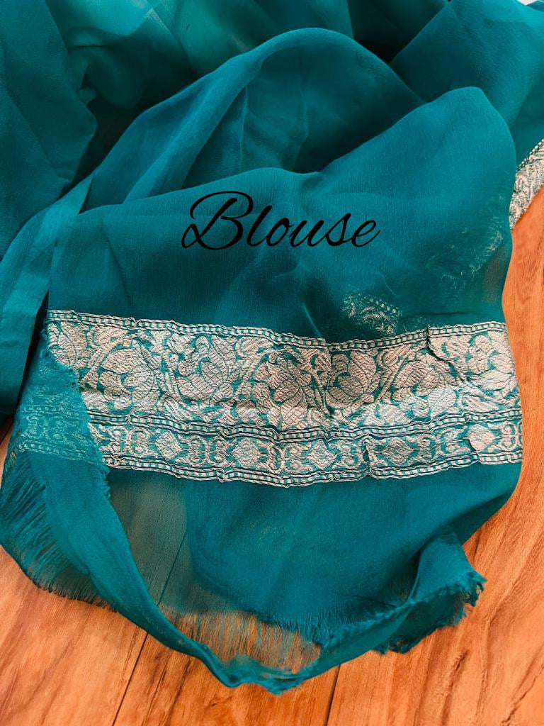 Lachika Banarsi handwoven chiffon saree - Saffronfashionindia