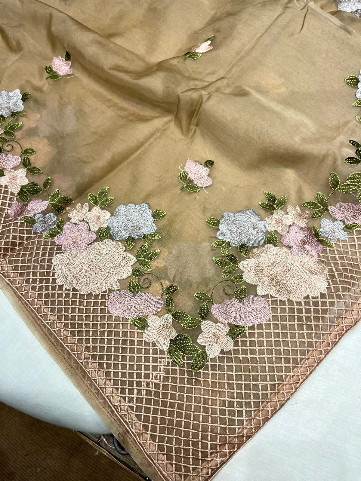 Delvia organza resham saree - Saffronfashionindia