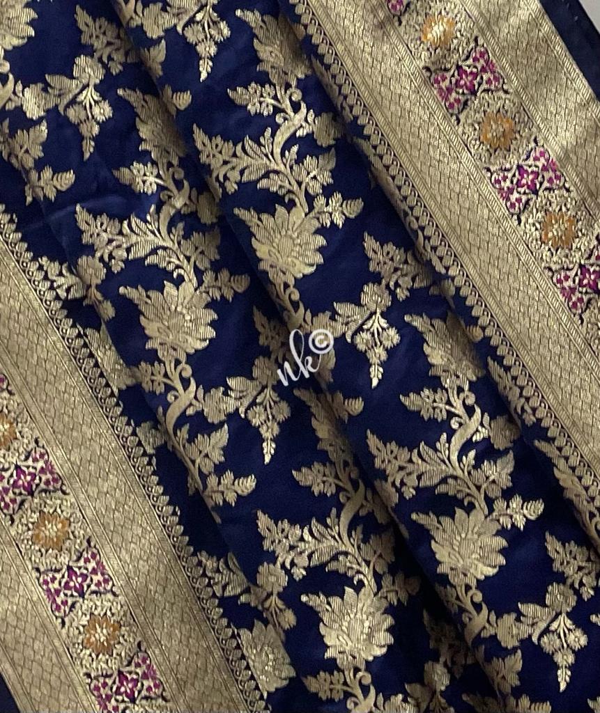 Beautiful floral weaved saree - Saffronfashionindia