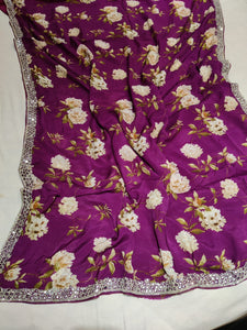 Vanisha floral crepe saree