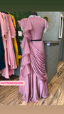 Chinon pink frilled  dress