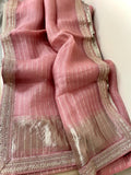 Ruhafza striped organza sequins saree