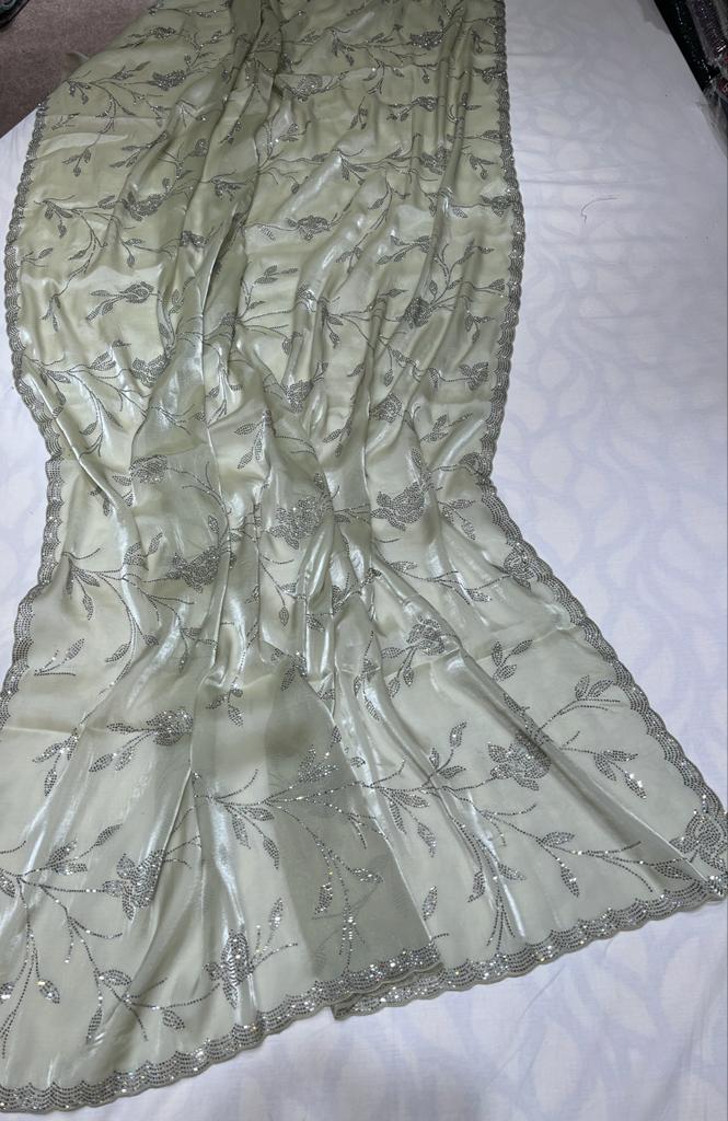 Tissue organza inspired sari - Saffronfashionindia