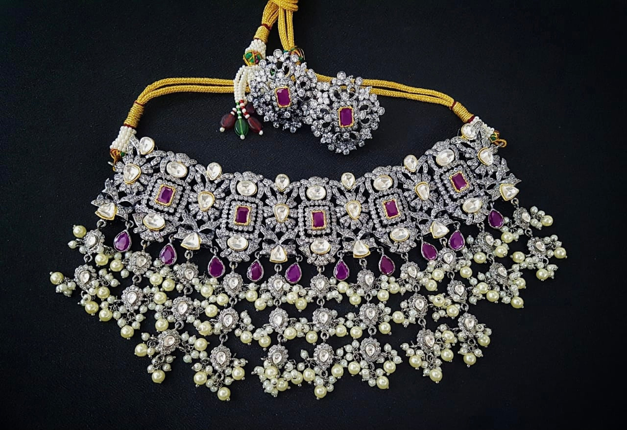Senorita choker set - Saffronfashionindia