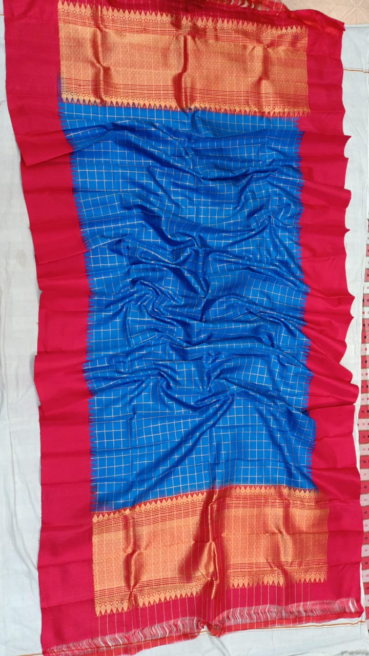 Gadwal silk dupatta - Saffronfashionindia
