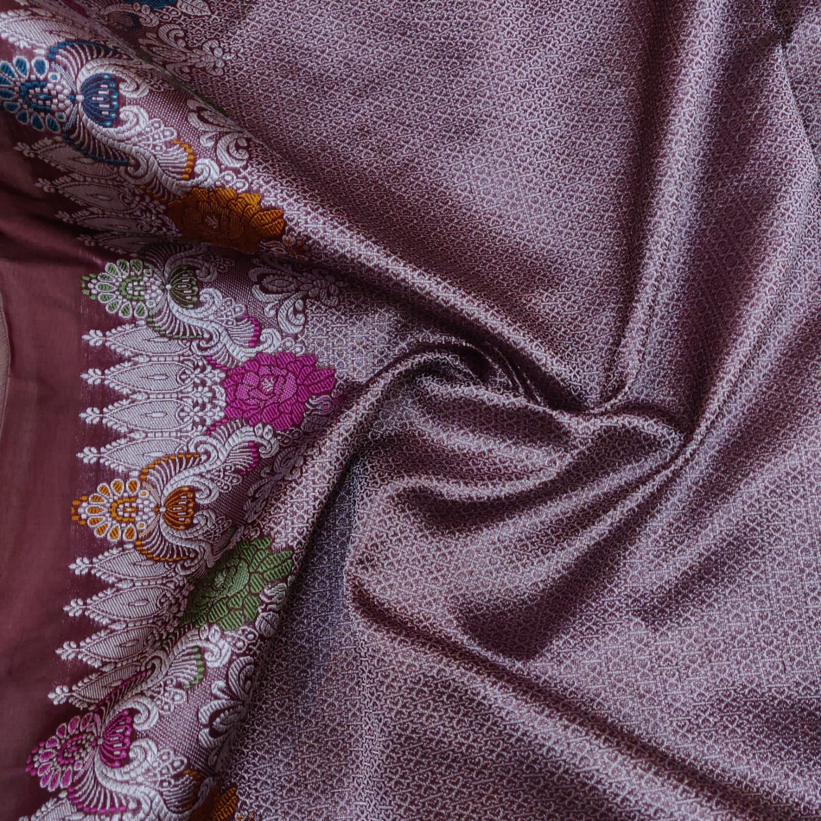 Mustard kora handwoven saree - Saffronfashionindia