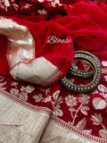 Leela red Banarsi weave saree