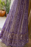 Purple Anarkali gorgette dress