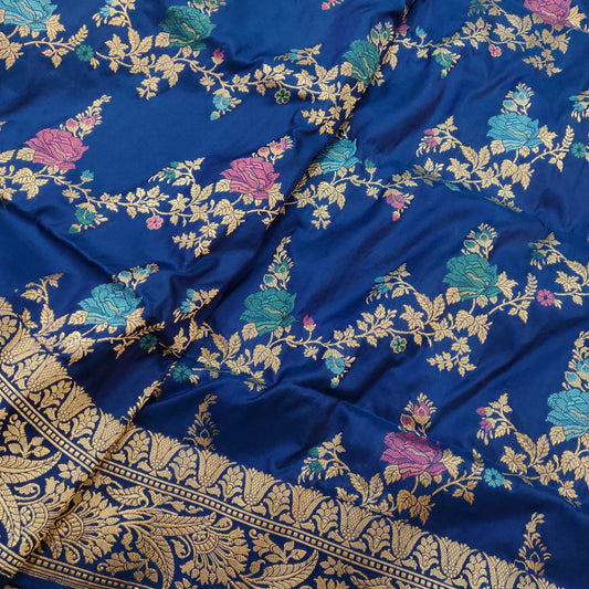 Royalty handwoven Katan saree - Saffronfashionindia