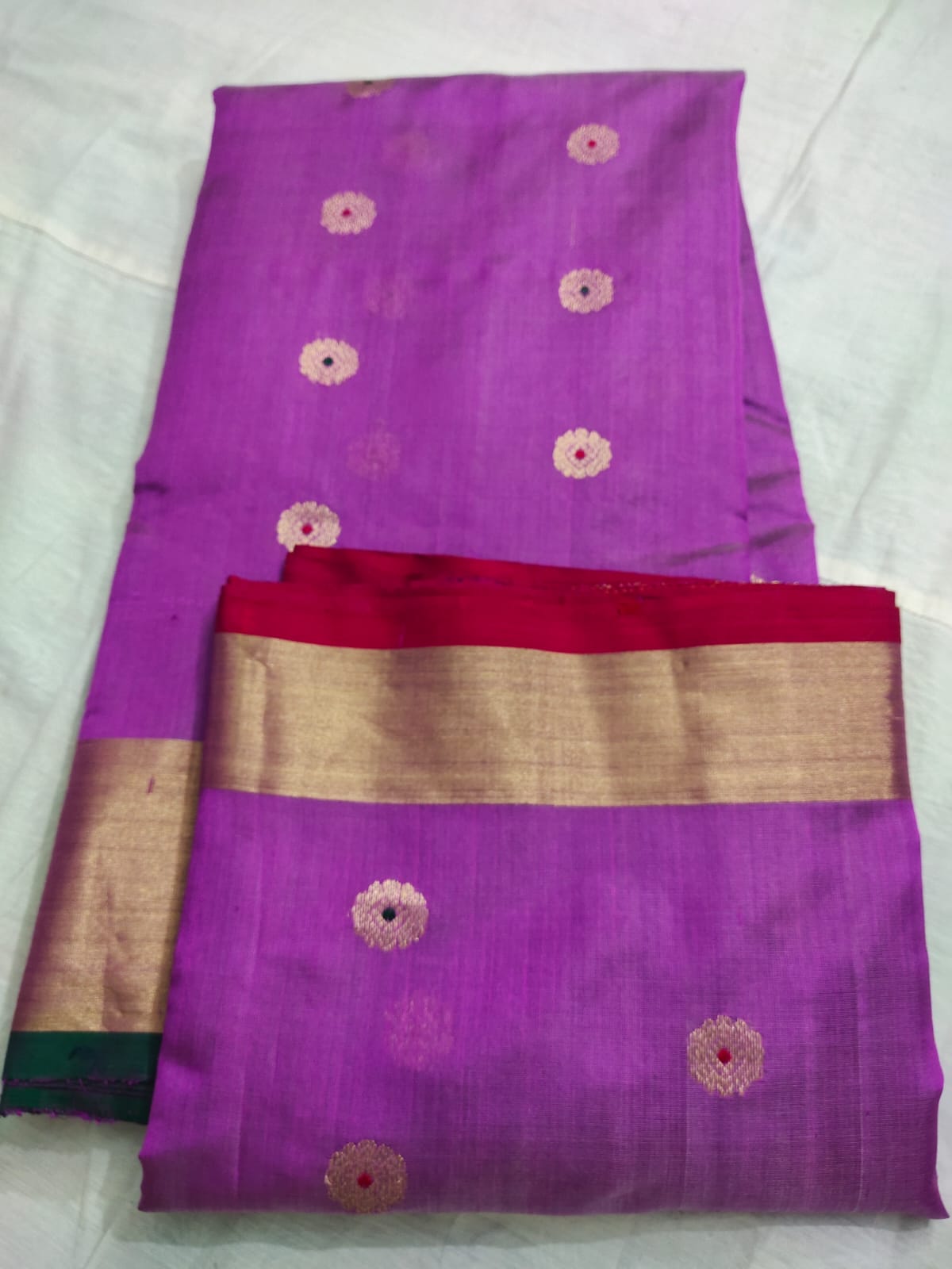 Purple Chanderi saree - Saffronfashionindia