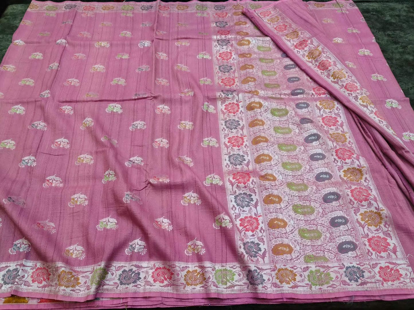 Pivashi tussar handloom saree - Saffronfashionindia