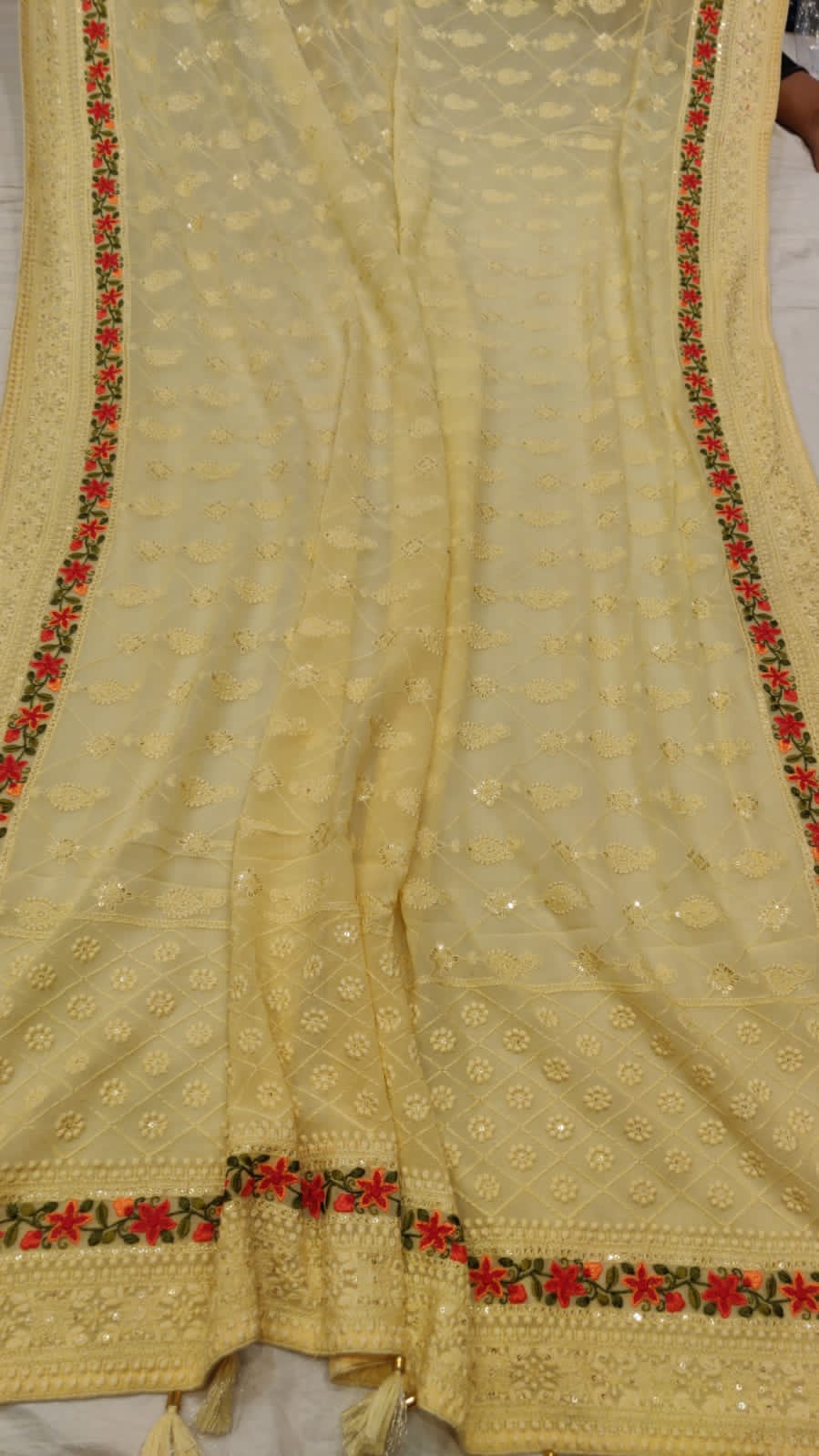 Vareja Chikankari saree - Saffronfashionindia