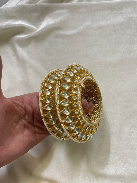 Nirbah Kundan bangle - Saffronfashionindia
