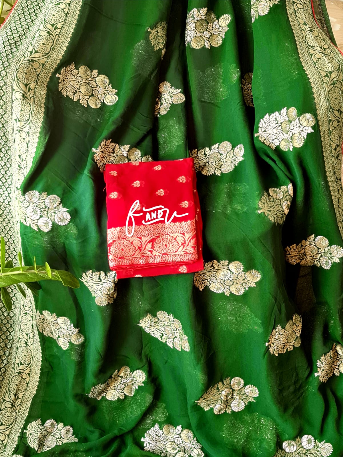 Amazing khaddi gorgette saree - Saffronfashionindia