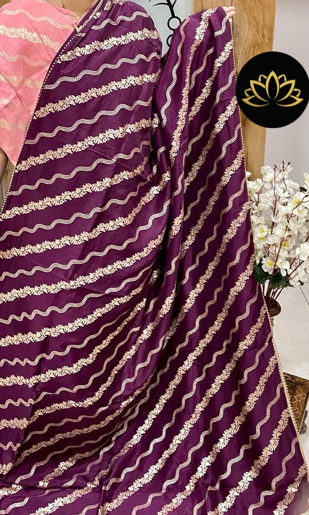 Catherin moonga crepe saree - Saffronfashionindia