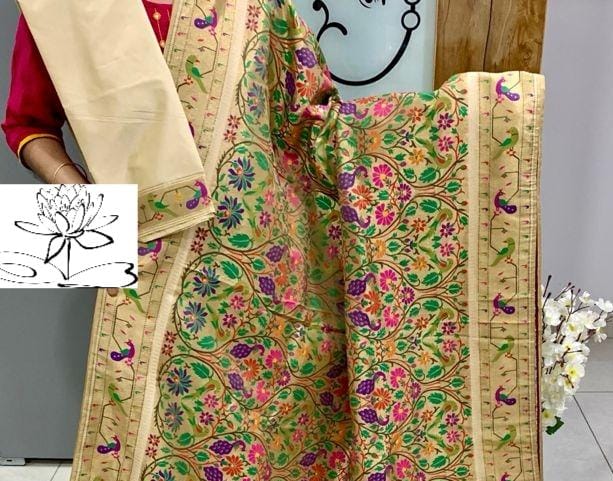 Paithani inspired banarsi tissue saree - Saffronfashionindia