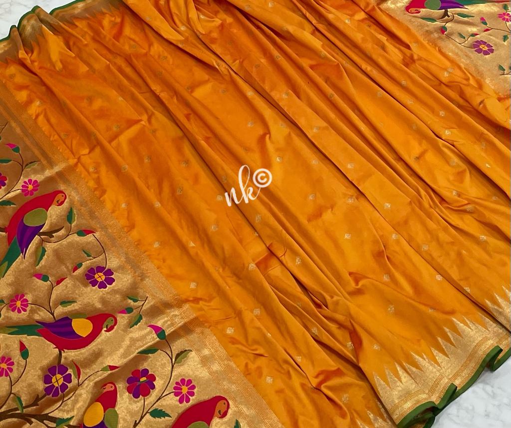 Parrot inspired dupatta - Saffronfashionindia