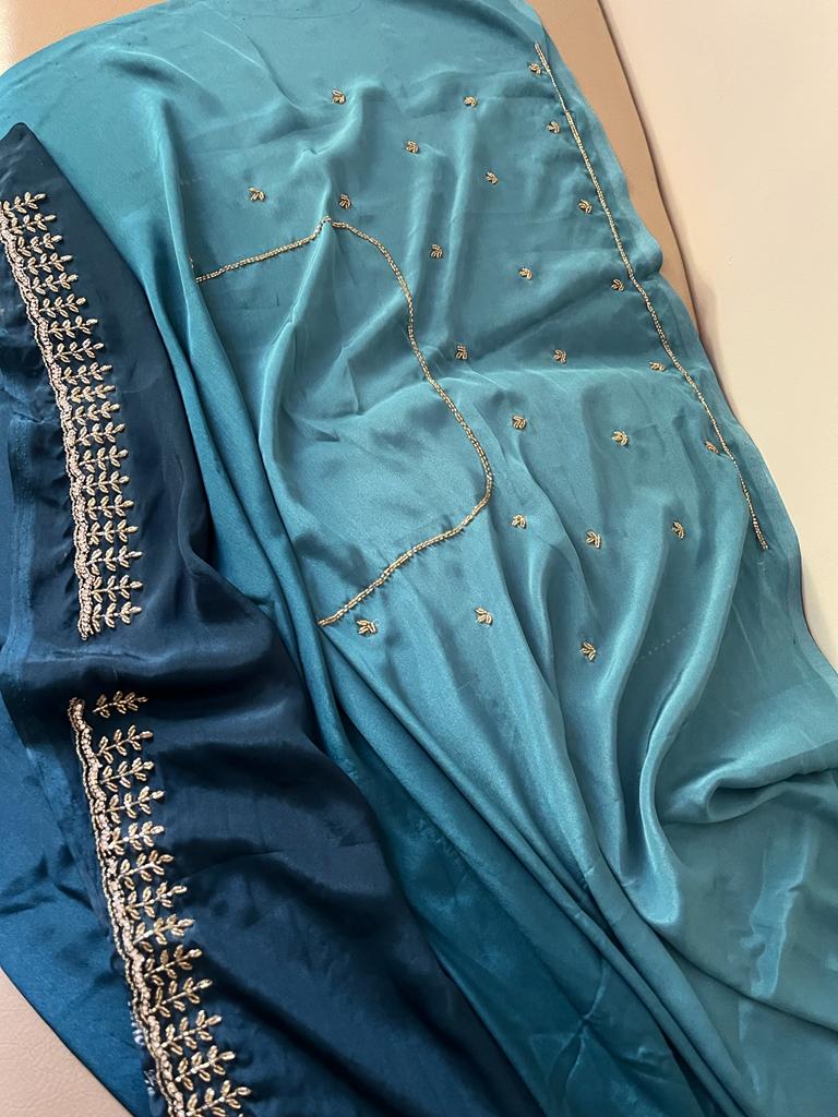 Jinaahd crepe jatdana saree - Saffronfashionindia