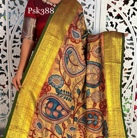 Rivaaz Kalamkari silk dupatta - Saffronfashionindia