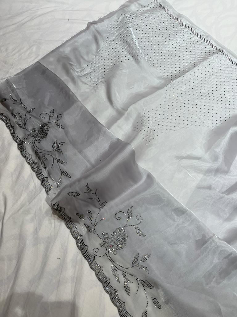 Tissue organza inspired sari - Saffronfashionindia