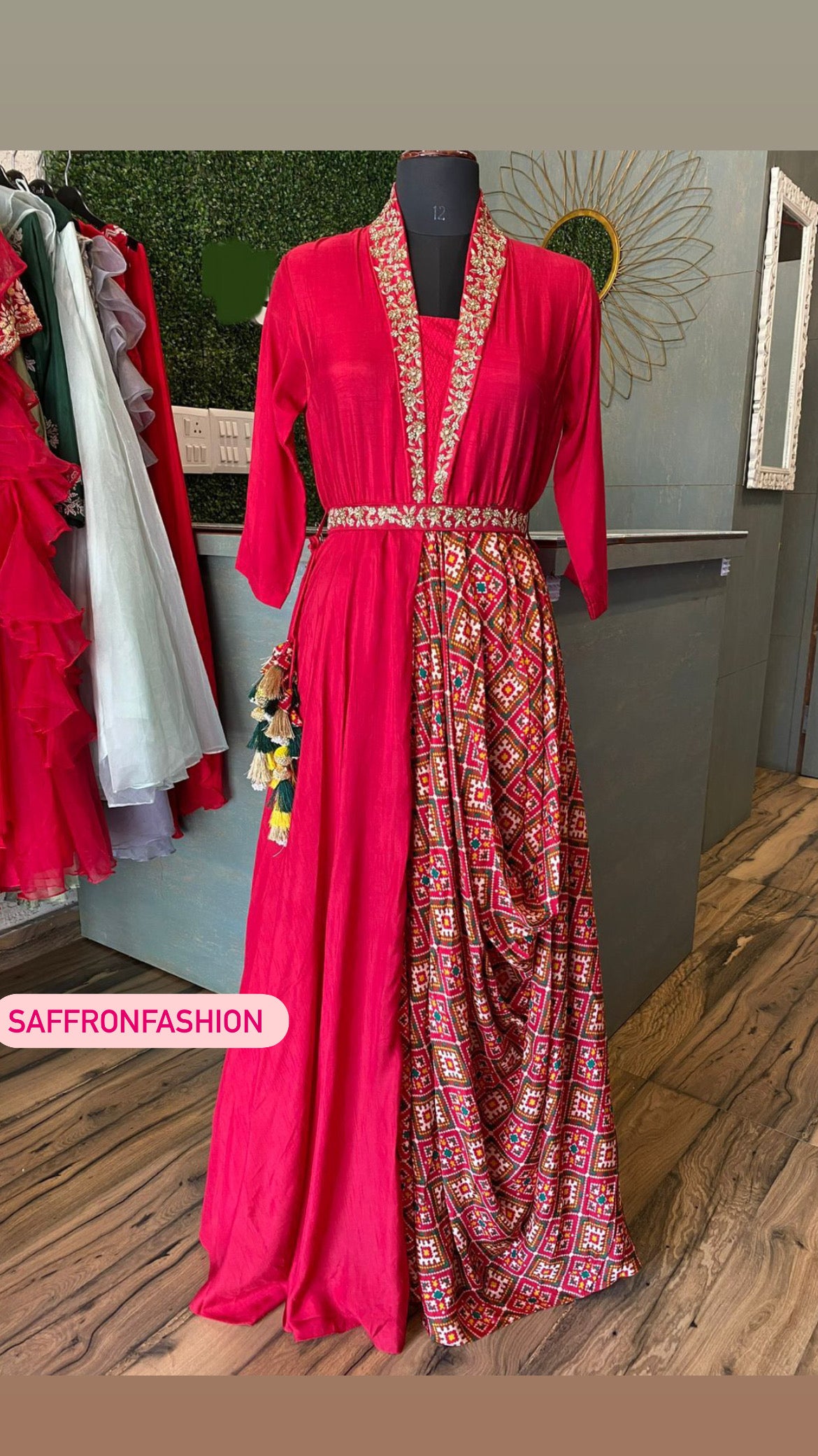 Buy Virasat Saundarya Killer Silk Patola Print Exclusive Designer Gown With  Dupatta Collection