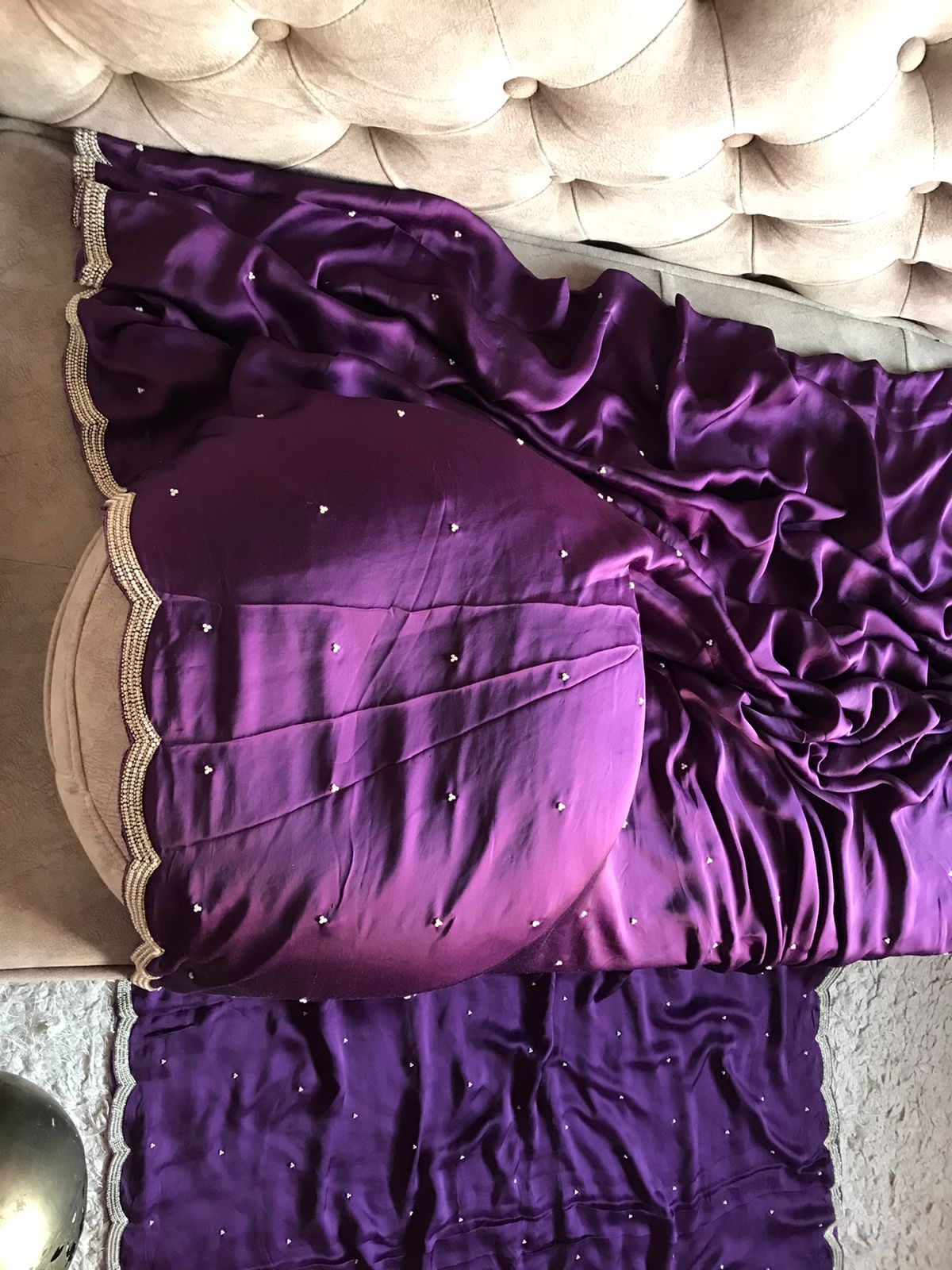 Anisha luxury satin saree - Saffronfashionindia