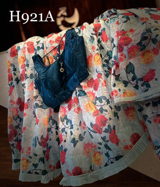 Floral printed lehangas - Saffronfashionindia