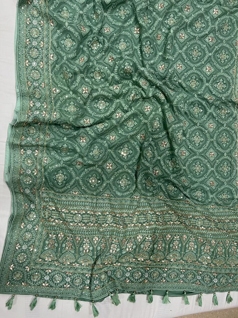 Barfi inspired Chikankari saree - Saffronfashionindia