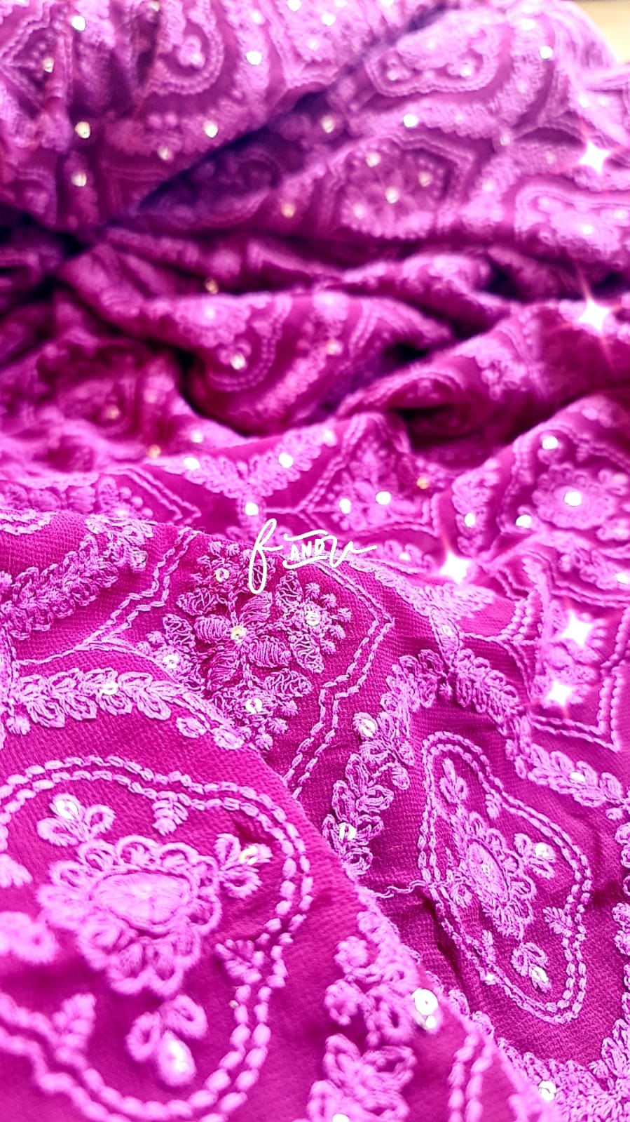 Jalebi inspired embroidered Chikankari saree - Saffronfashionindia