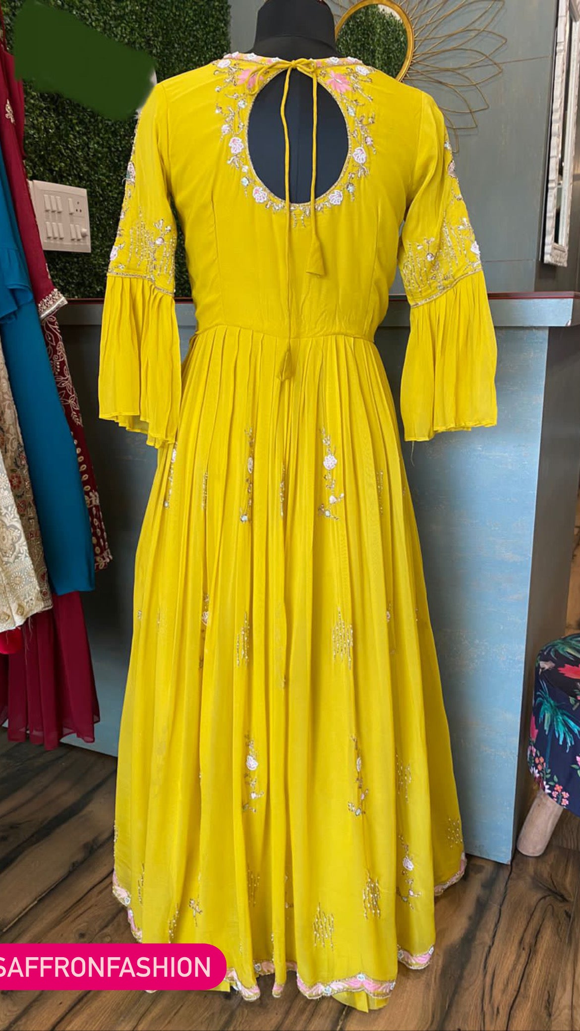 Designer Anarkali Resham dress - Saffronfashionindia