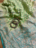 Elegant green khaddi gorgette sari