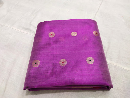 Purple Chanderi saree - Saffronfashionindia