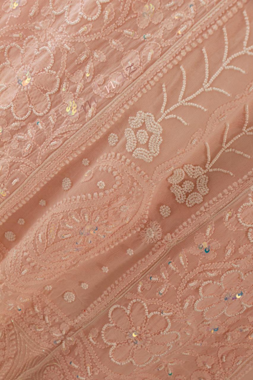 Authentic Anarkali Chikankari suit - Saffronfashionindia