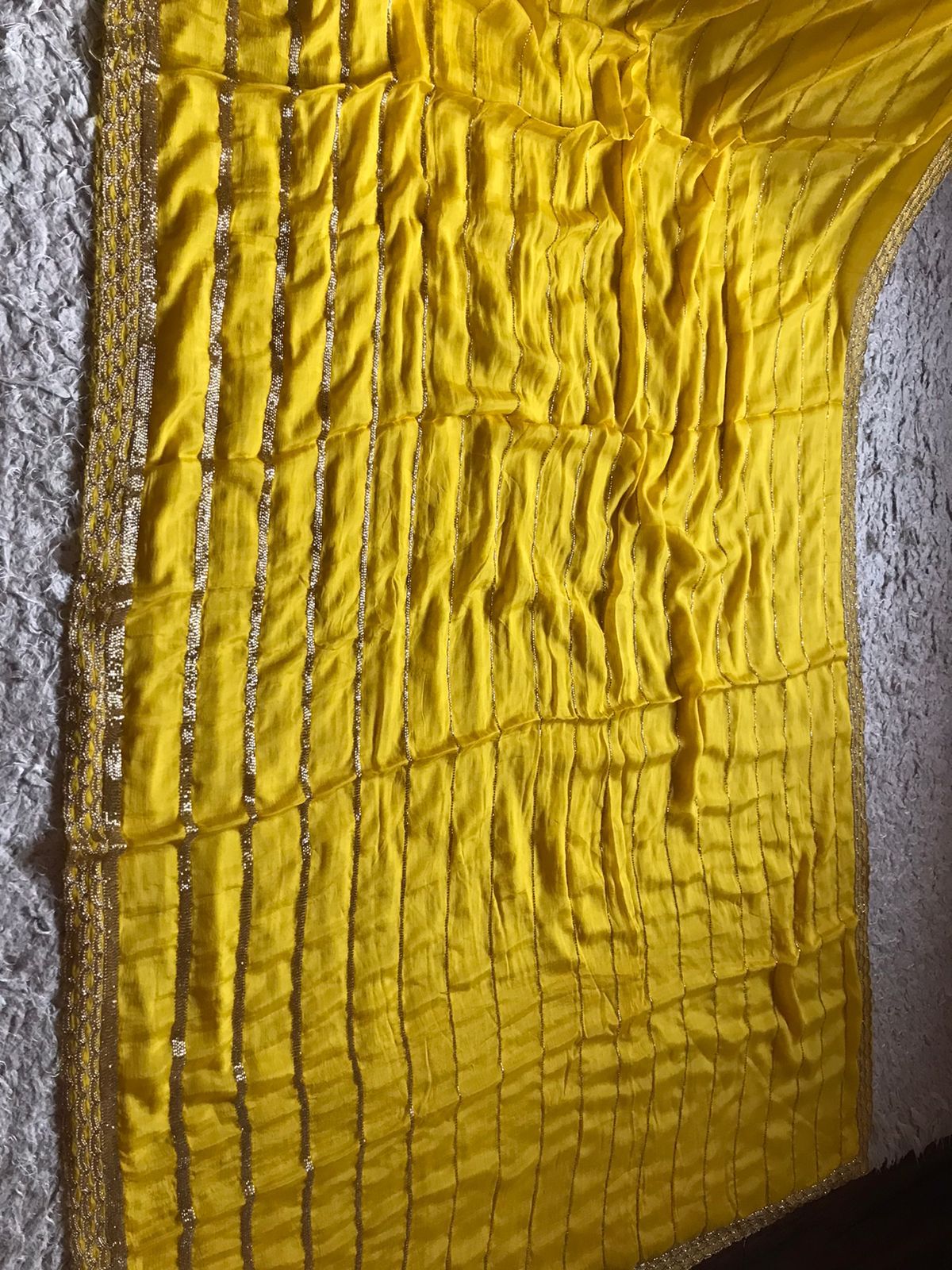 Durgo inspired crepe saree - Saffronfashionindia