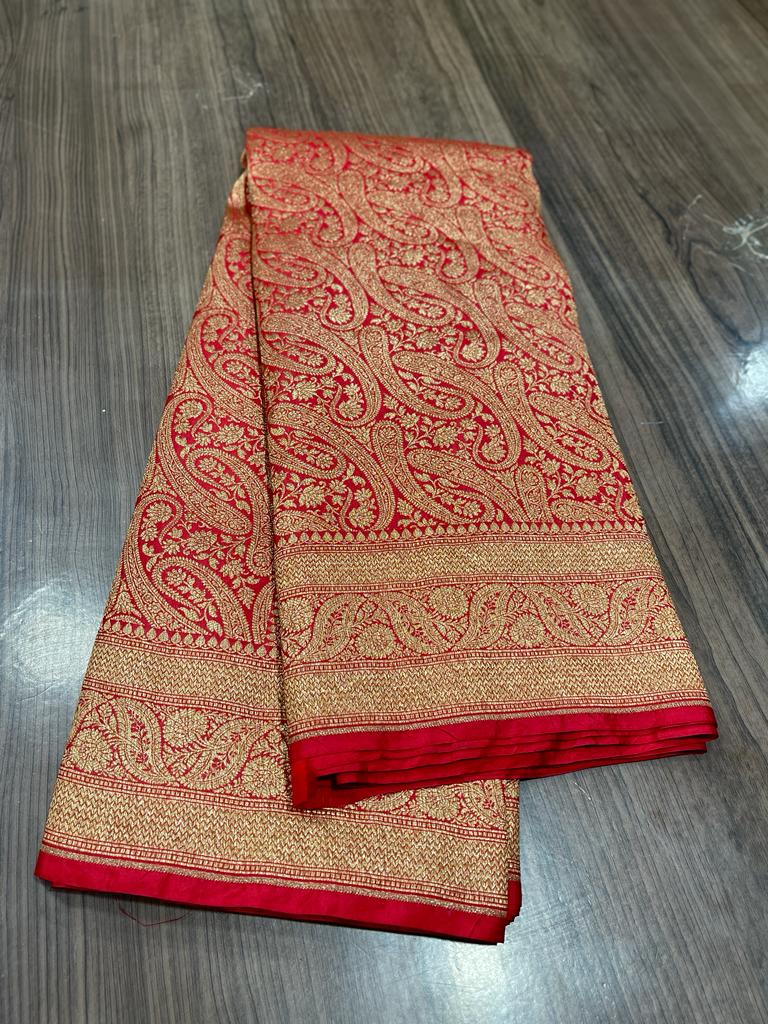 Rashri weaved Katan Banarsi saree - Saffronfashionindia