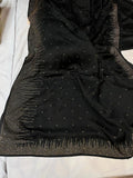 Black satin partywear saree