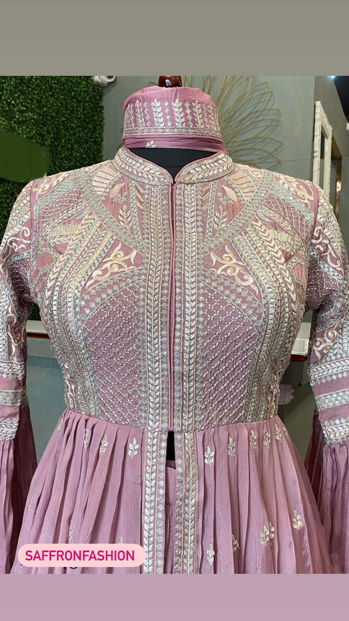 Pink beautiful gown - Saffronfashionindia