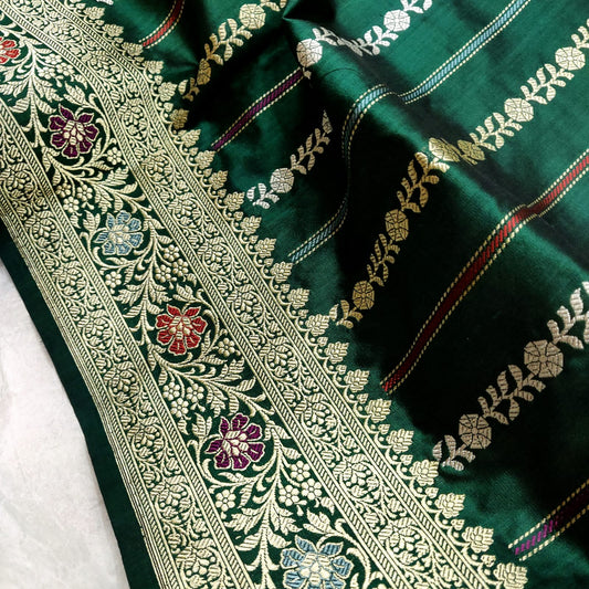 Livani handwoven Katan silk saree - Saffronfashionindia