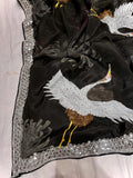 Black bird crepe zardosi saree