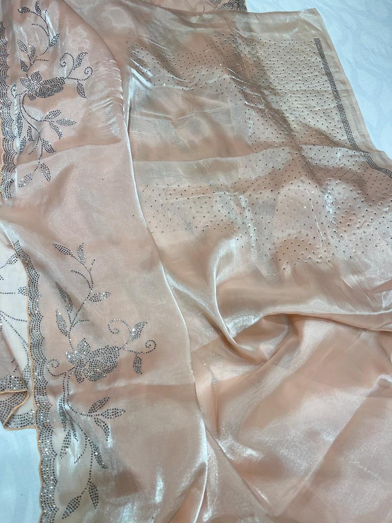 Tissue organza inspired sari - Saffronfashionindia